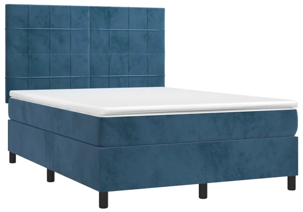 ΚΡΕΒΑΤΙ BOXSPRING ΜΕ ΣΤΡΩΜΑ ΣΚΟΥΡΟ ΜΠΛΕ 140X200 ΕΚ. ΒΕΛΟΥΔΙΝΟ 3143029