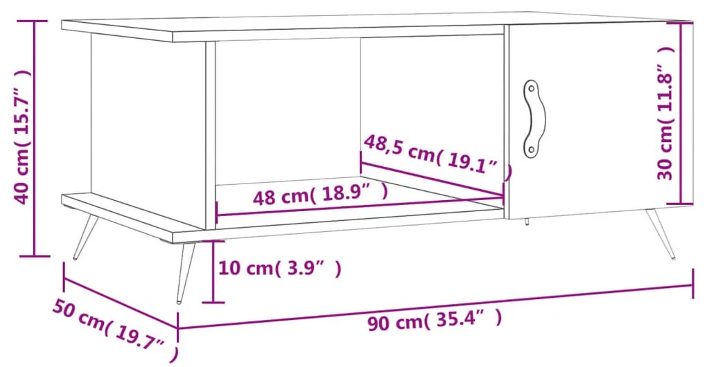 ΤΡΑΠΕΖΑΚΙ ΣΑΛΟΝΙΟΥ ΜΑΥΡΟ 90X50X40 ΕΚ. ΕΠΕΞΕΡΓΑΣΜΕΝΟ ΞΥΛΟ 829461