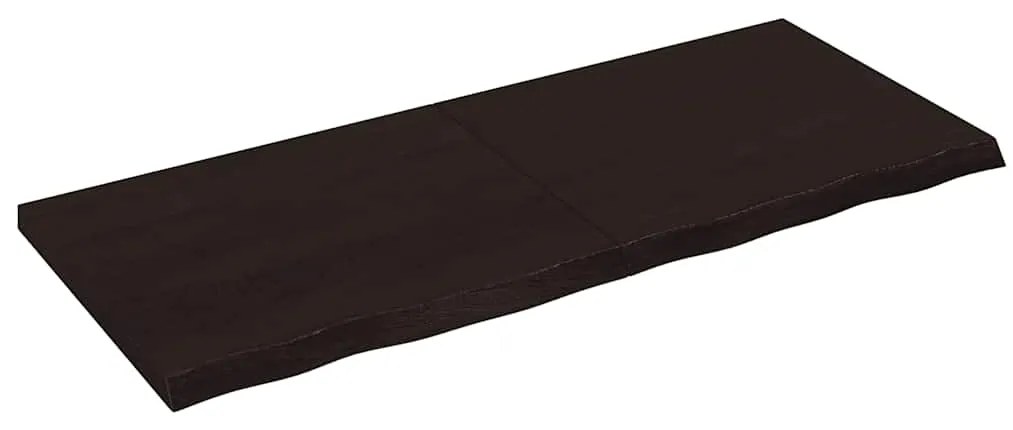 vidaXL Ράφι Τοίχου Σκούρο Καφέ 120x50x(2-4) εκ. Επεξ. Μασίφ Ξύλο Δρυός