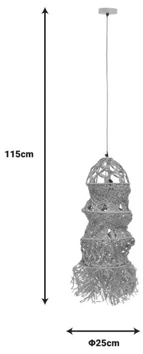 Φωτιστικό οροφής Frola Inart E27 φυσικό Φ25x115εκ 25x25x80 εκ.