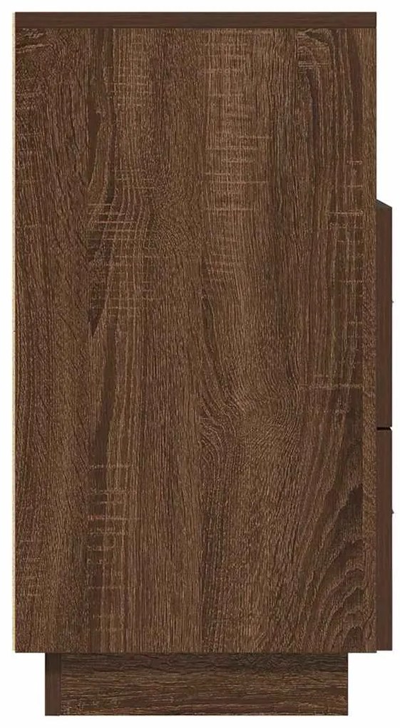 Κομοδίνα 2 τμχ με 2 συρτάρια Καφέ Δρυς 36x36x68 εκ. - Καφέ