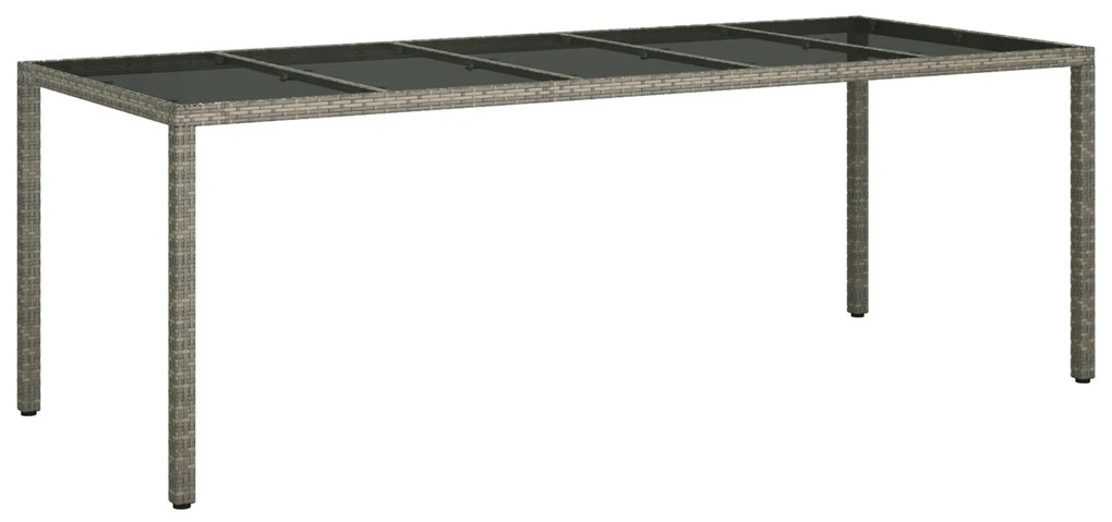 vidaXL Τραπέζι Φαγητού Κήπου Γκρι 250x100x75 εκ. Πολυ Ρατάν