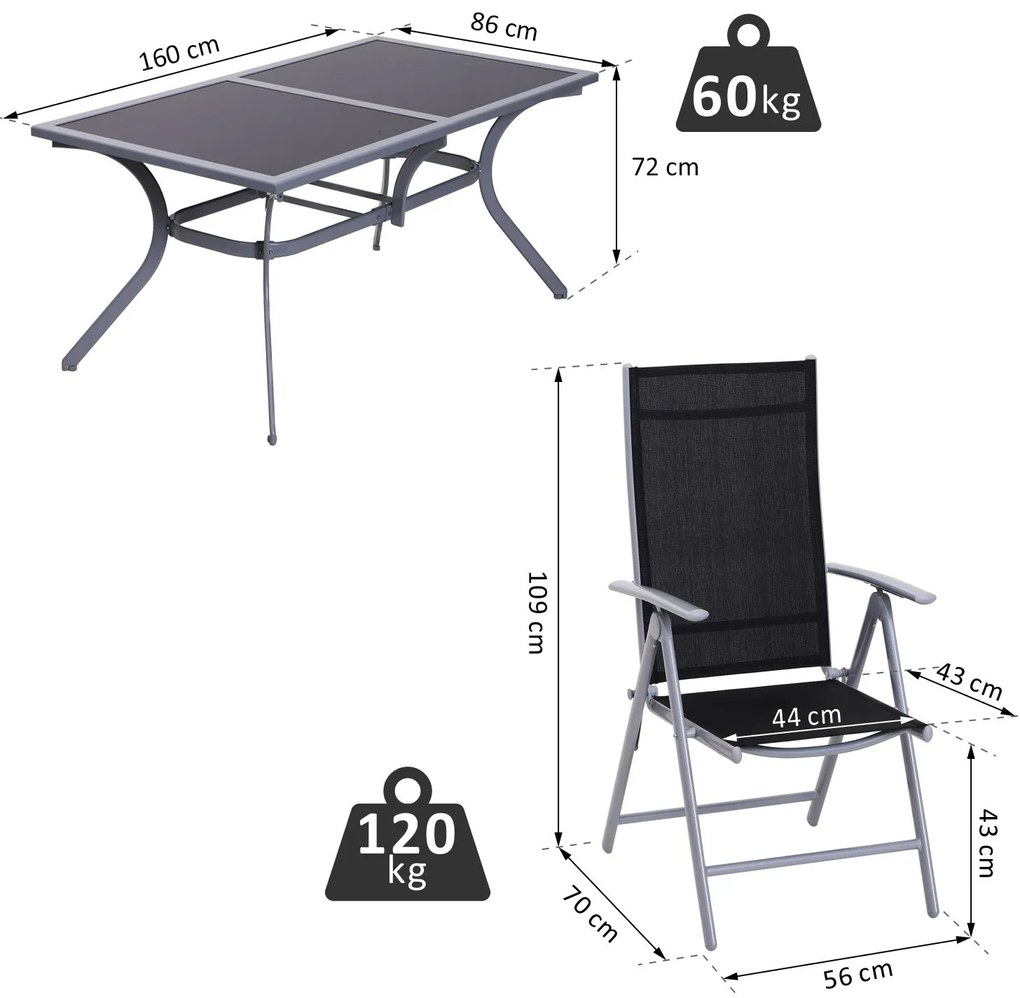 Outsunny Σετ καθιστικού για 6 άτομα Σετ καθιστικού Κήπου Έπιπλα Κήπου Σετ Κήπου Αλουμινίου
