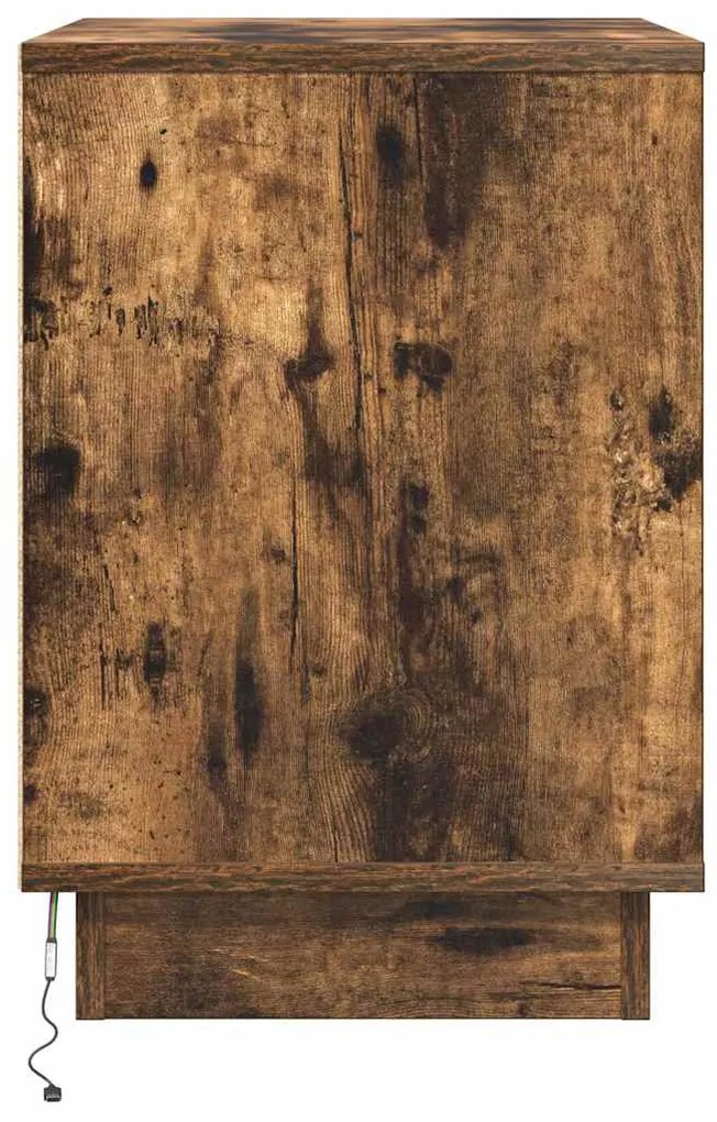 vidaXL Κομοδίνο Καπνιστό Δρύς 50 x 34,5 x 50 εκ. Επεξεργασμένο ξύλο