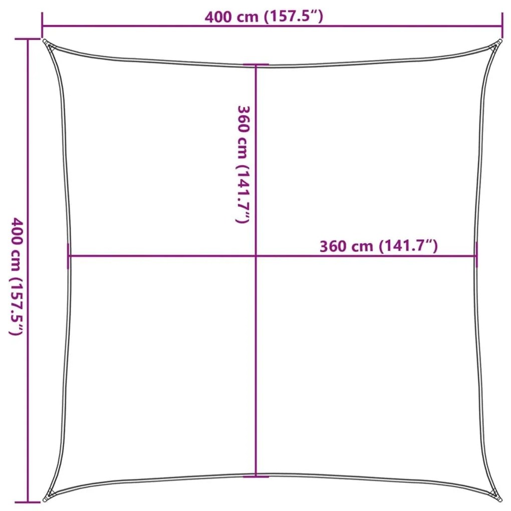 Πανί Σκίασης Μαύρο 4 x 4 μ. από HDPE 160 γρ./μ²  - Μαύρο