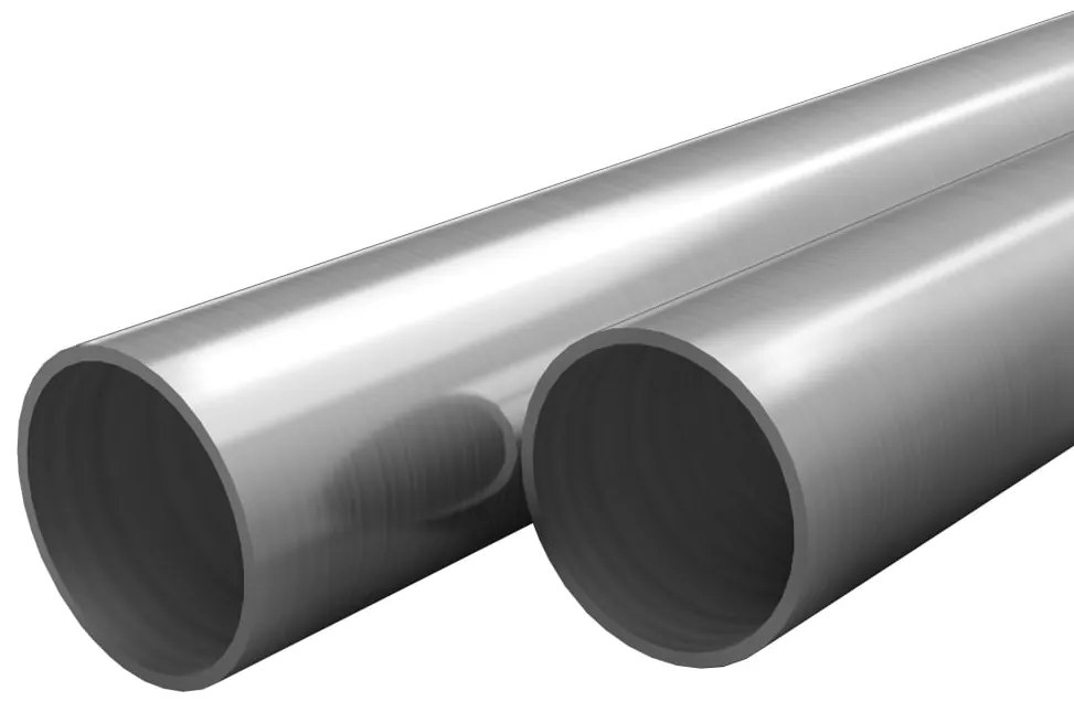 vidaXL Σωλήνες 2 τεμ Στρογγυλοί V2A 2 μ/Ø70x1,8 χιλ Ανοξείδωτου Χάλυβα