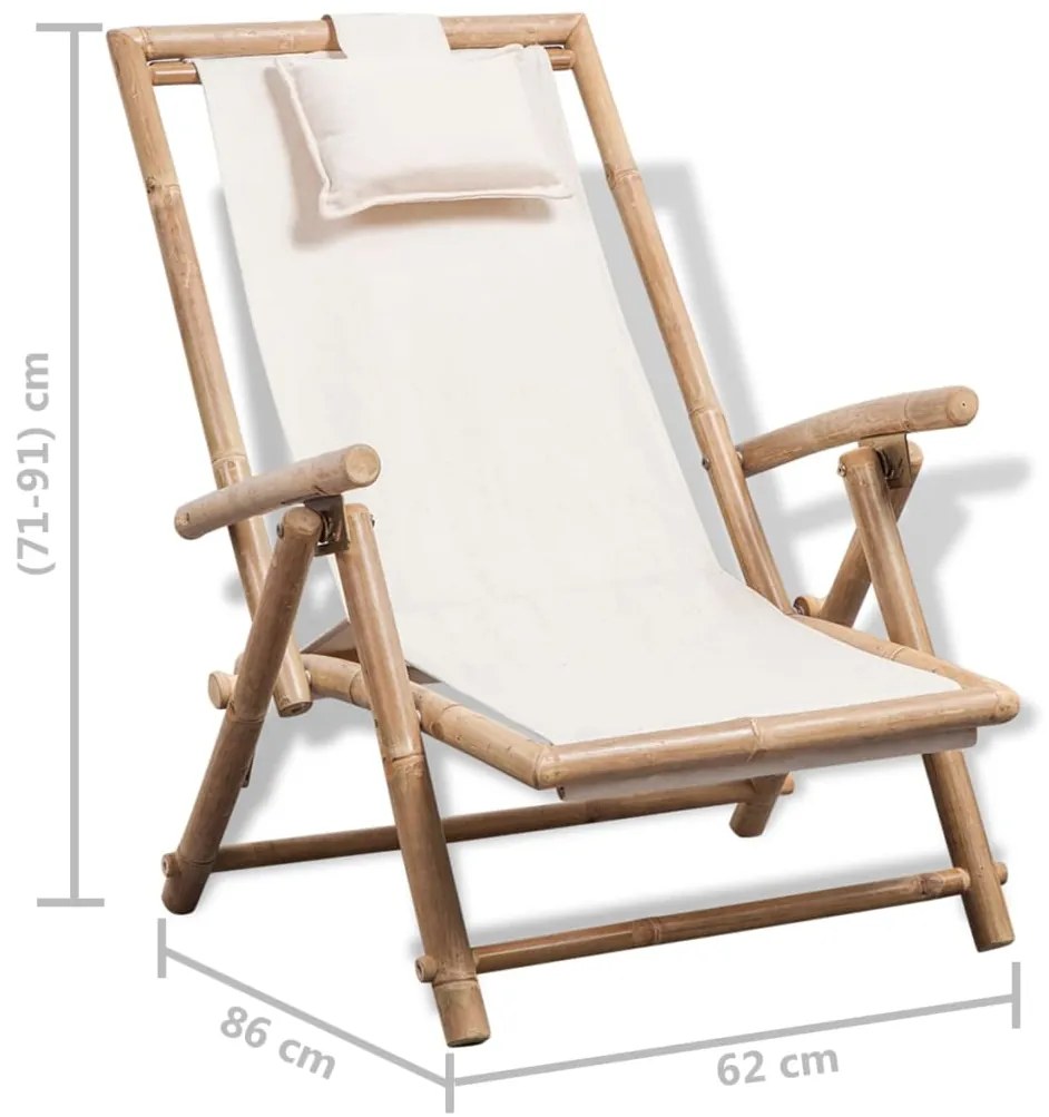 vidaXL Σεζλόνγκ Εξωτερικού Χώρου Μπαμπού