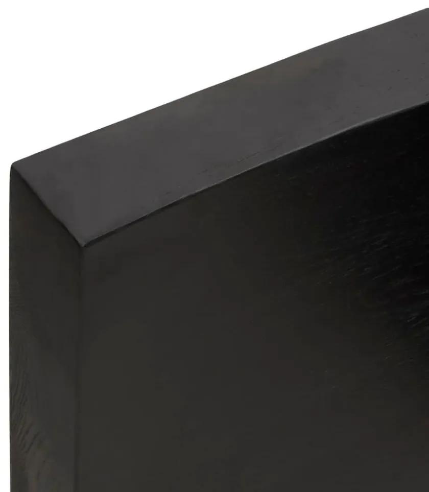 Ράφι Τοίχου Σκούρο Καφέ 220x30x(2-6) εκ. Επεξ. Μασίφ Ξύλο Δρυός - Καφέ