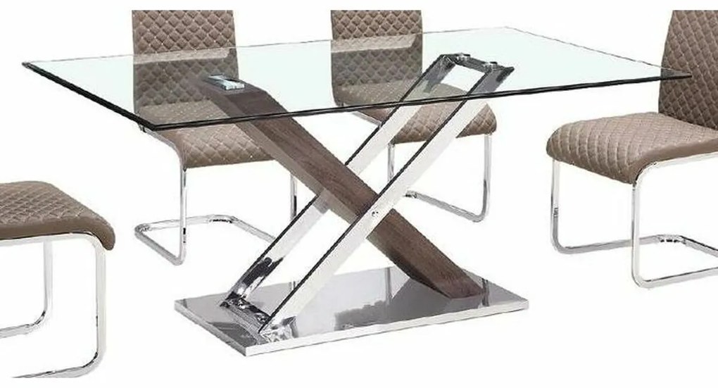 Έπιπλο Εισόδου DKD Home Decor Διαφανές Ασημί Σκούρο καφέ 120 x 40 x 75 cm