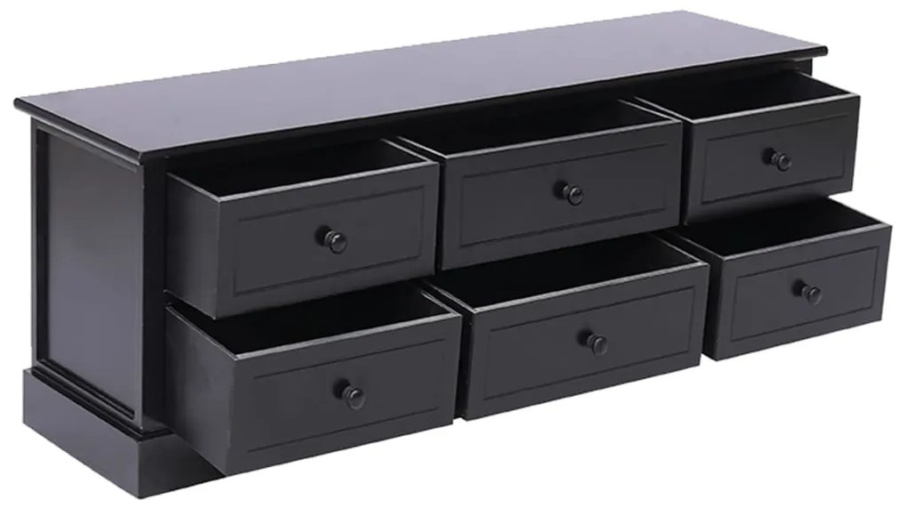 vidaXL Έπιπλο Τηλεόρασης Μαύρο 108x30x40 εκ. από Μασίφ Ξύλο Παυλώνιας