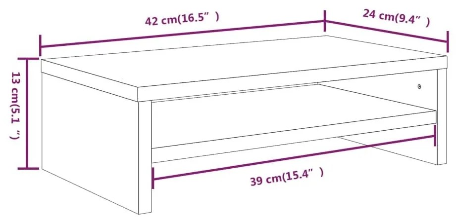 Βάση Οθόνης Γκρι Sonoma 42 x 24 x 13 εκ. από Επεξεργασμένο Ξύλο - Γκρι