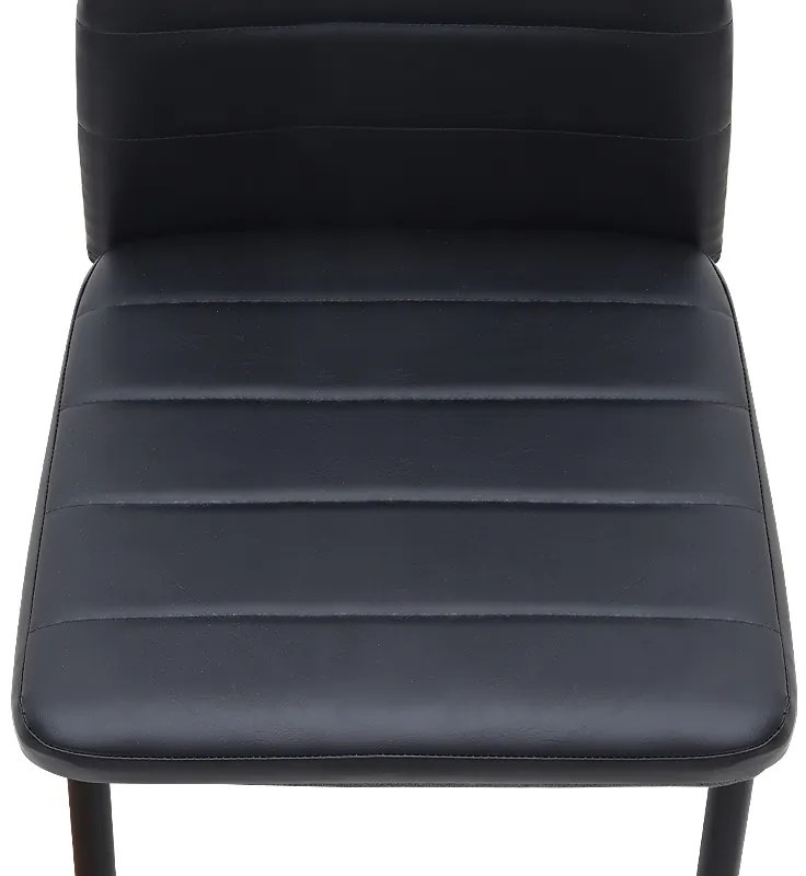 Καρέκλα τραπεζαρίας Rosa Megapap μαύρο PU - μεταλλικό μαύρο πόδι 40x52x96εκ.