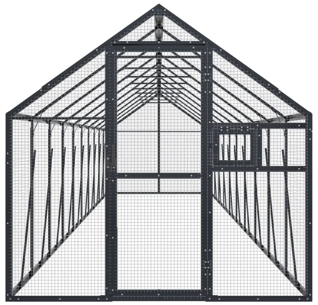 vidaXL Κλουβί Ανθρακί 1,79 x 4 x 1,85 μ. από Αλουμίνιο