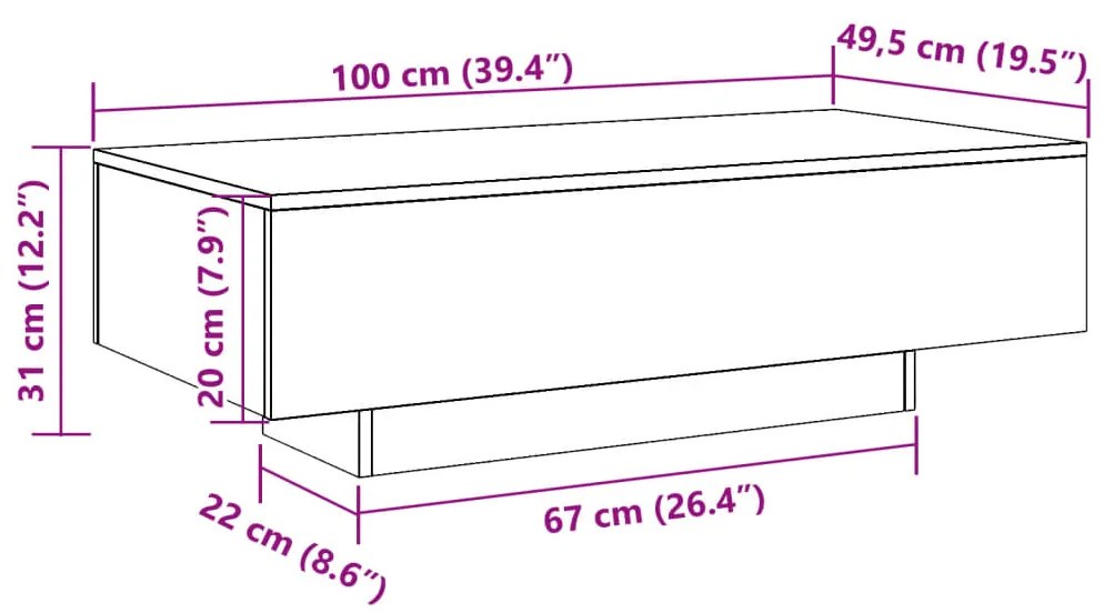 ΤΡΑΠΕΖΑΚΙ ΣΑΛΟΝΙΟΥ ARTISAN ΔΡΥΣ 100 X 49,5 X 31 ΕΚ. ΕΠΕΞ. ΞΥΛΟ 856405