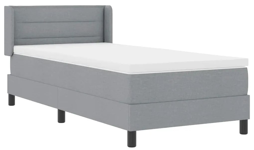 vidaXL Κρεβάτι box spring με στρώμα Ανοιχτό γκρι 100 x 200 cm