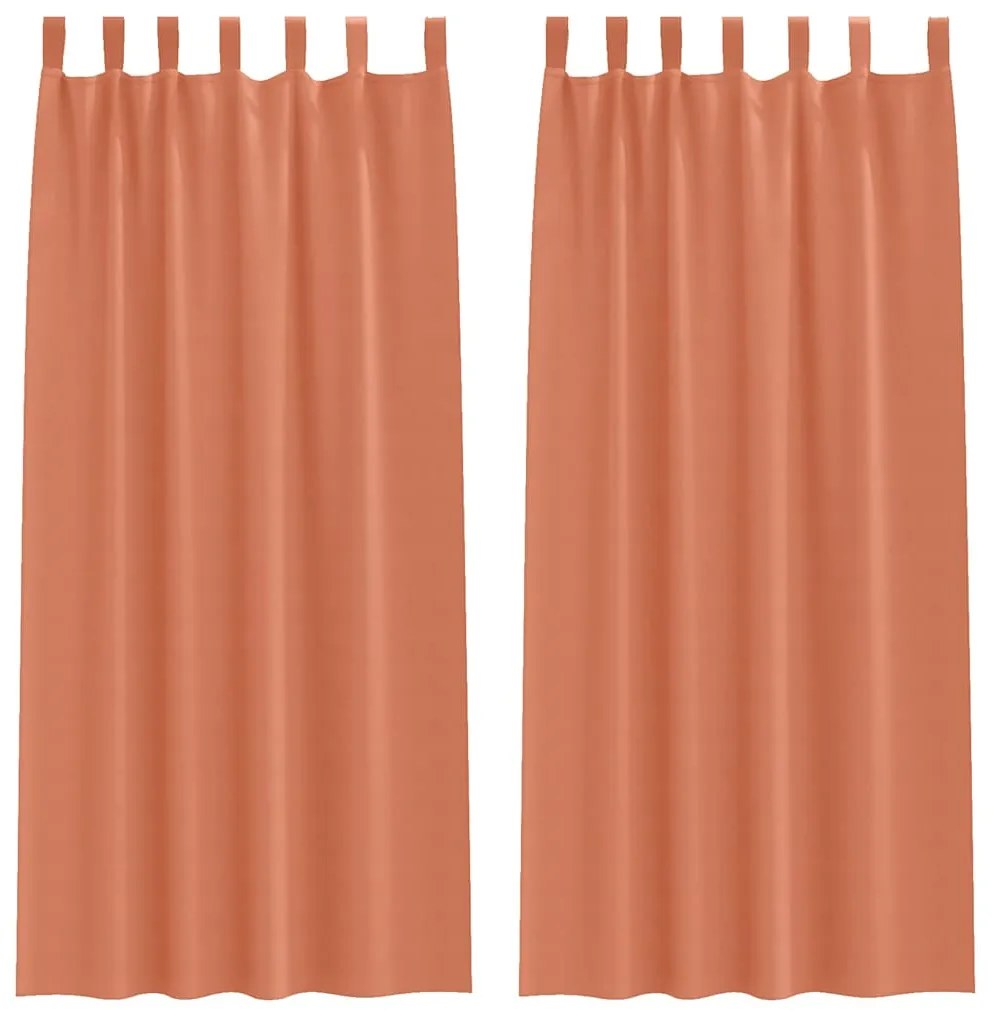 vidaXL Κουρτίνες με κουρτίνες 2 pcs Τερακότα 225x140εκ. Πολυεστέρας