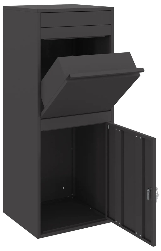 vidaXL Θυρίδα Πακέτων Μαύρο 41 x 38 x 103 εκ Ατσάλι