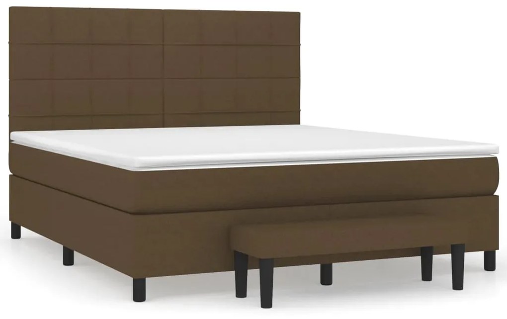 ΚΡΕΒΑΤΙ BOXSPRING ΜΕ ΣΤΡΩΜΑ ΣΚΟΥΡΟ ΚΑΦΕ 180X200 ΕΚ ΥΦΑΣΜΑΤΙΝΟ 3136616