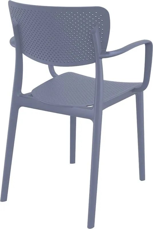 Πολυθρόνα Πολυπροπυλενίου Loft Dark Grey 54X53X82εκ.