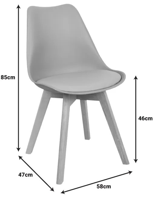 Καρέκλα Gaston pakoworld PP-PU μπλε απόχρωση- φυσικό πόδι 58x47x85εκ (1 τεμάχια)