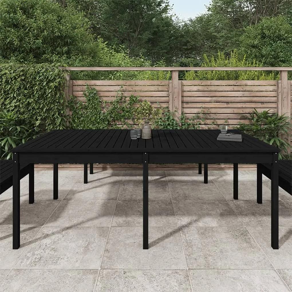 Τραπέζι Κήπου Μαύρο 203,5 x 100 x 76 εκ. από Μασίφ Ξύλο Πεύκου - Μαύρο