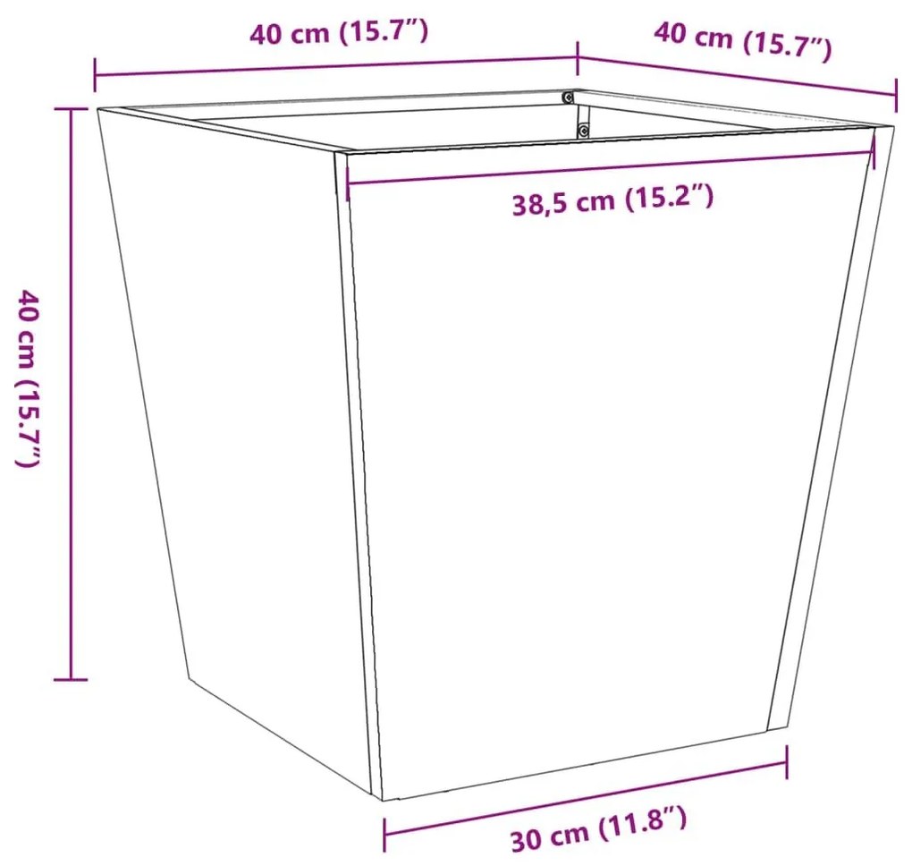 Ζαρντινιέρα Λευκή 40 x 40 x 40 εκ. από Ατσάλι - Λευκό