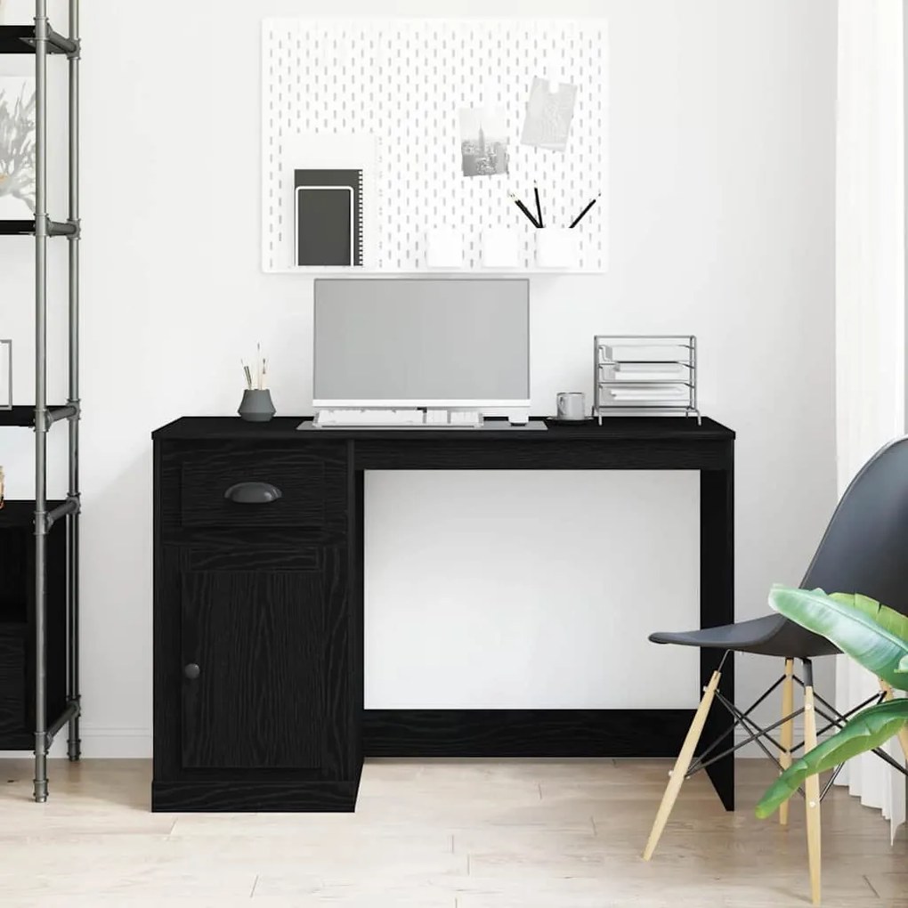 vidaXL Γραφείο Μαύρη δρυς 50 x 115 x 75 εκ. Επεξεργασμένο ξύλο