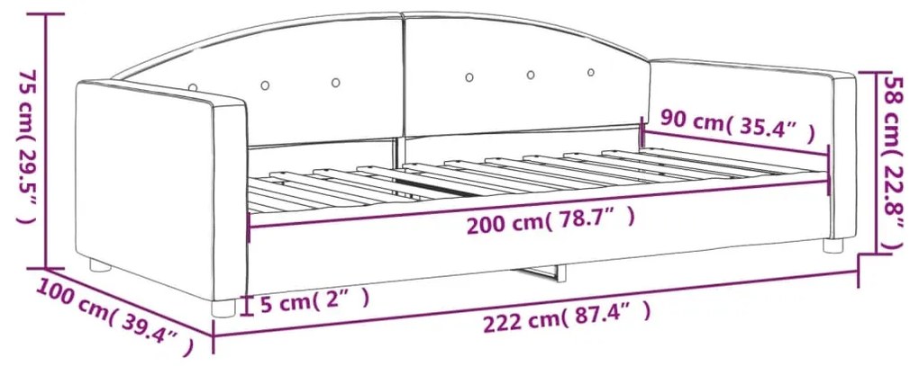 Καναπές Κρεβάτι Σκούρο Πράσινο 90 x 200 εκ. Βελούδινος - Πράσινο