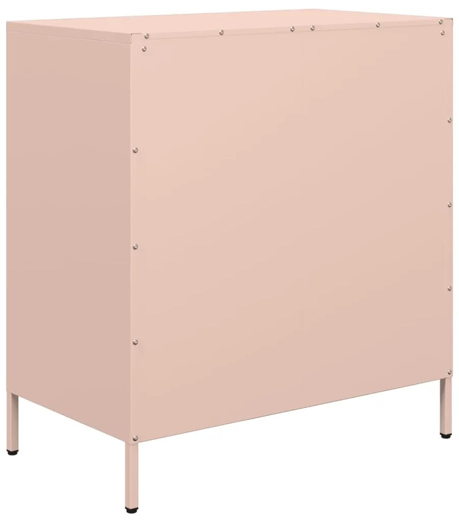 vidaXL Ντουλάπι Ροζ 68x39x73,5 εκ. από Χάλυβα Ψυχρής Έλασης