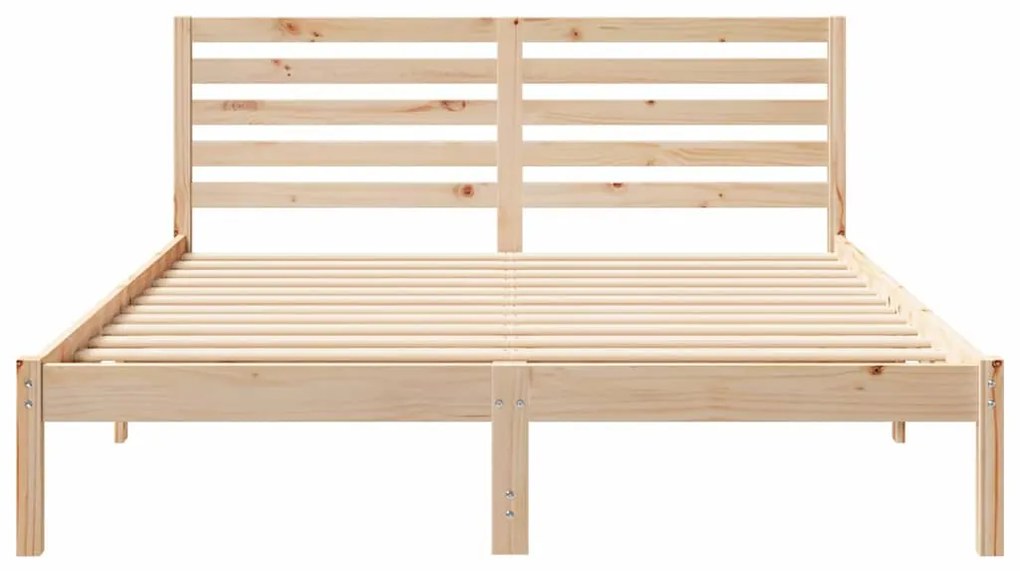 vidaXL Σκελετός Κρεβατιού Καφέ 150 x 200 cm Στερεά ξυλεία πεύκου