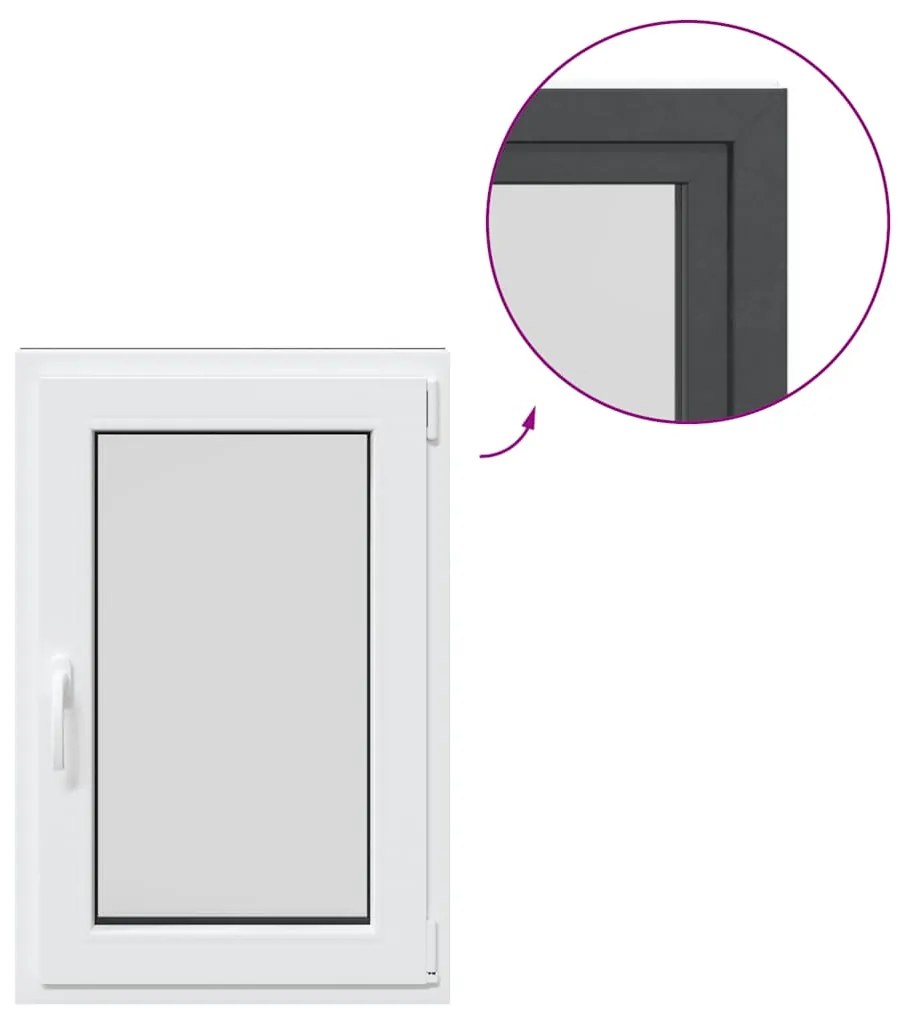 vidaXL Παράθυρο Υπογείου "RISOR" 60x80 εκ. Ανακλινόμενο & Περιστρεφόμενο DIN Αριστερό Ανθρακί