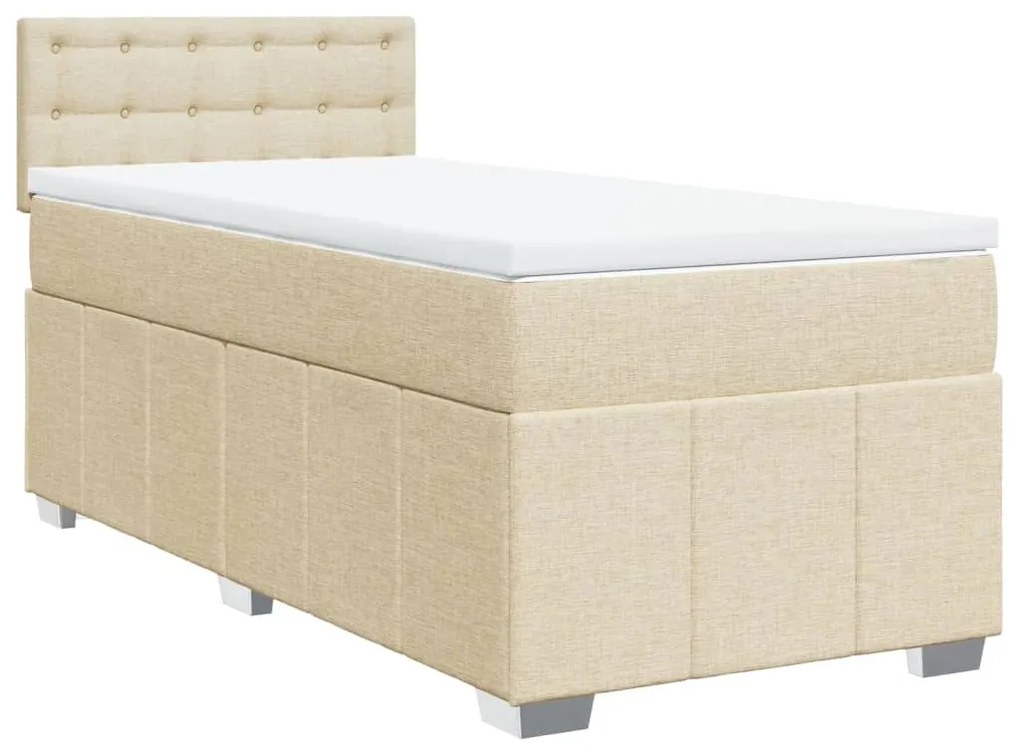 ΚΡΕΒΑΤΙ BOXSPRING ΜΕ ΣΤΡΩΜΑ ΚΡΕΜ 80 X 200 ΕΚ. ΥΦΑΣΜΑΤΙΝΟ 3289214