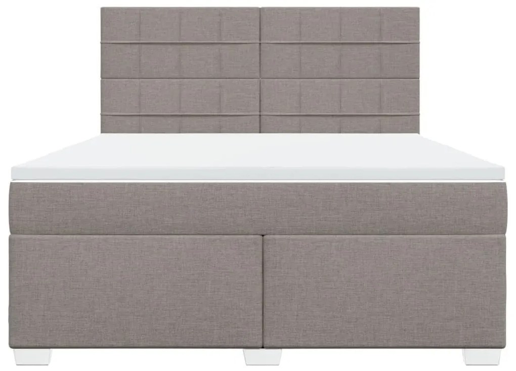 Κρεβάτι Boxspring με Στρώμα Taupe 180x200 εκ. Υφασμάτινο - Μπεζ-Γκρι