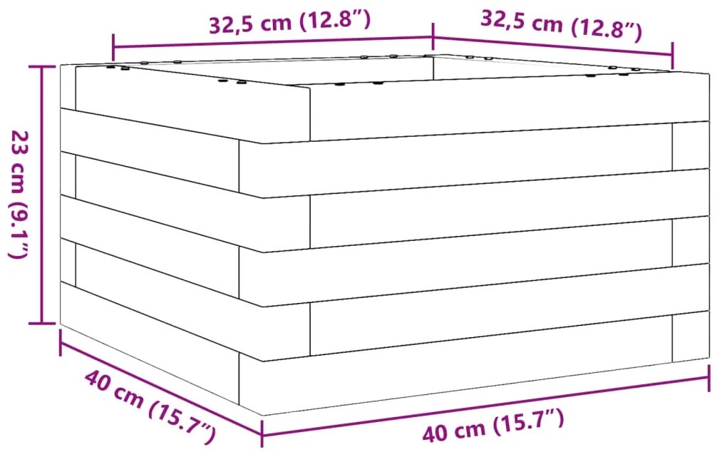 Ζαρντινιέρα Καφέ Κεριού 40x40x23 εκ. από Μασίφ Ξύλο Πεύκου - Καφέ