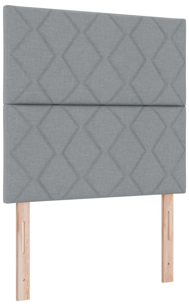 vidaXL Box Spring Bed with Mattress Light Grey 100x200 εκ. Ύφασμα