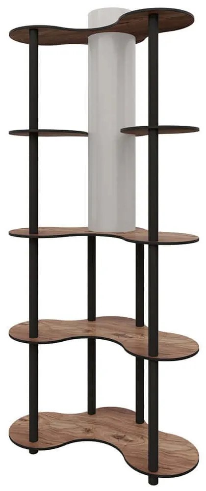 Φωτιστικό Δαπέδου Με Ραφάκια 666PTR1116 65x35x150cm 1xE27 40W Walnut Opviq
