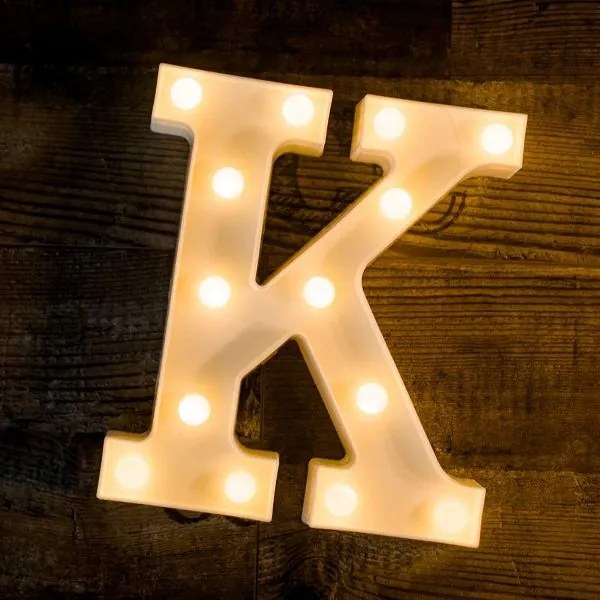 Γράμμα LED μπαταρίας K 22cm OEM
