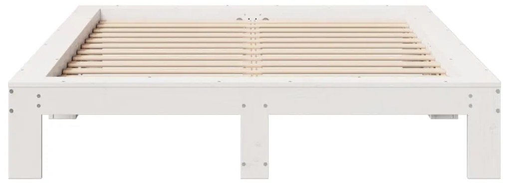 vidaXL Σκελετός Κρεβ. Χωρίς Στρώμα Λευκό 160x200 εκ Μασίφ Πεύκο
