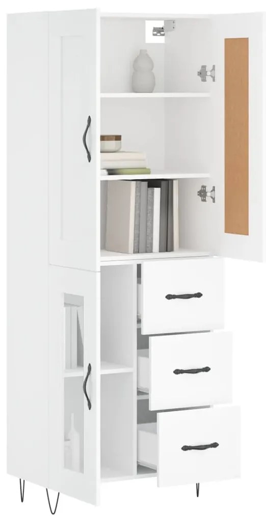 vidaXL Ντουλάπι Λευκό 69,5x34x180 εκ. από Επεξεργασμένο Ξύλο