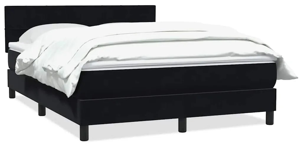 vidaXL Κρεβάτι Boxspring με Στρώμα Μαύρο 160x210 εκ. Βελούδινο