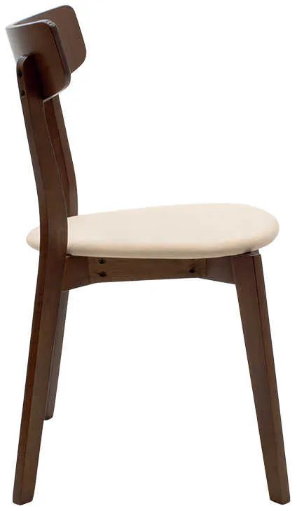 Καρέκλα Toto pakoworld ξύλο rubber wood καρυδί-ύφασμα μπεζ