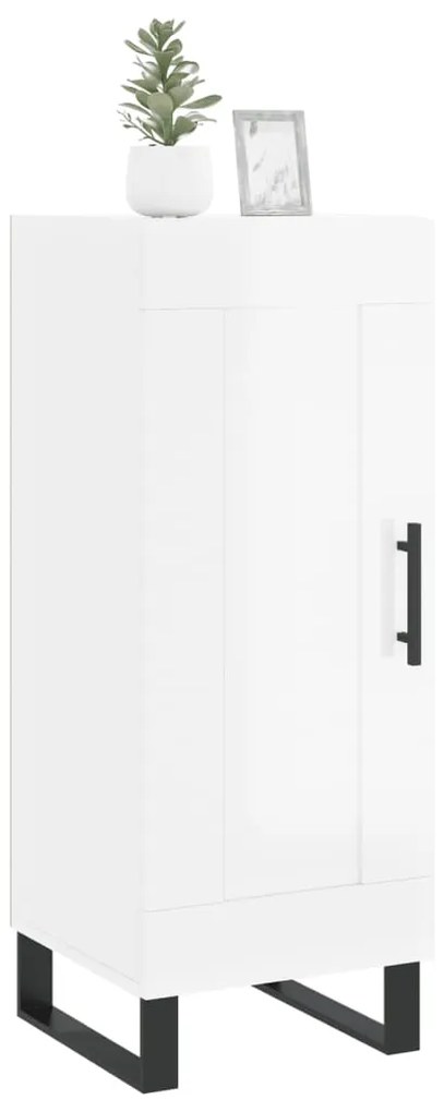 vidaXL Ντουλάπι Γυαλιστερό Λευκό 34,5x34x90 εκ. Επεξεργασμένο Ξύλο