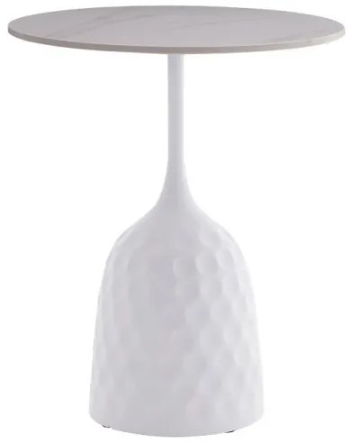 Βοηθητικό τραπέζι Kousien Inart λευκό sintered stone Φ50x60εκ 101-000098-101-000098-Λευκό 101-000098