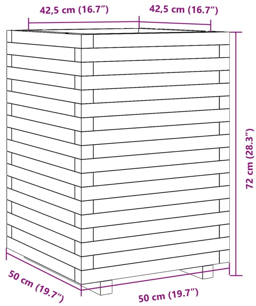 ΖΑΡΝΤΙΝΙΕΡΑ ΚΗΠΟΥ ΛΕΥΚΗ 50X50X72 ΕΚ. ΑΠΟ ΜΑΣΙΦ ΞΥΛΟ ΠΕΥΚΟΥ 3282610