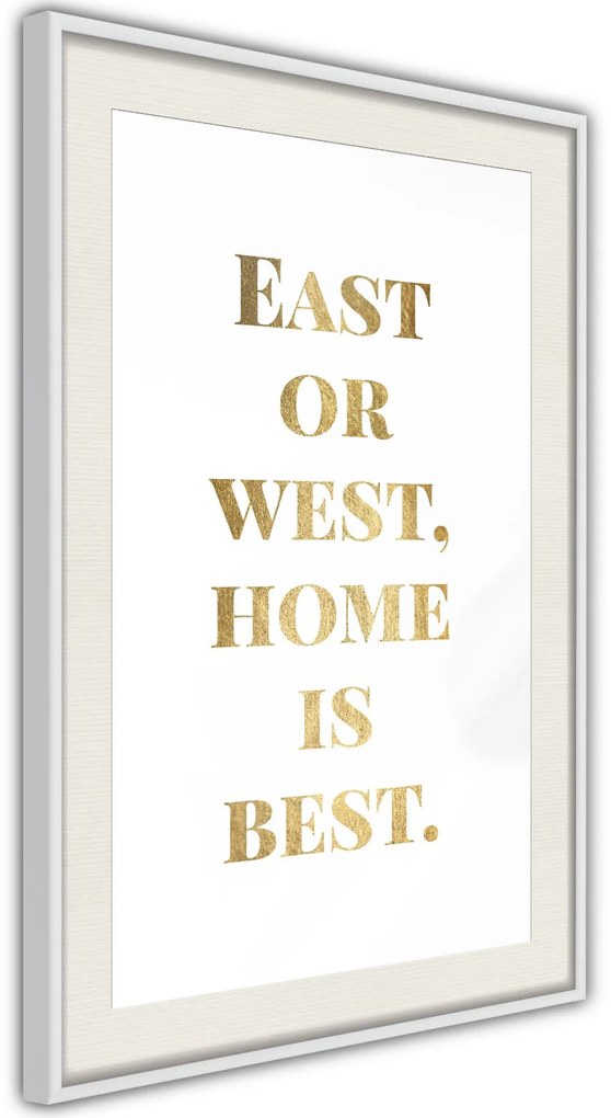 Αφίσα - Home Is Best (Gold) - 20x30 - Χρυσό - Χωρίς πασπαρτού