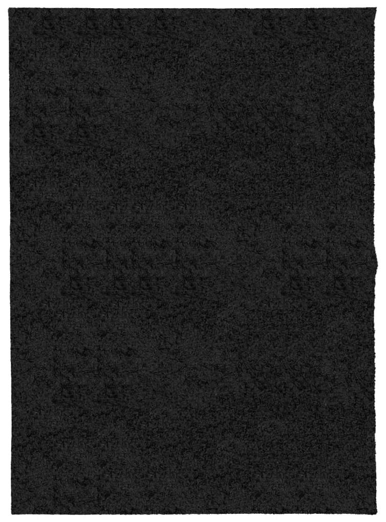 vidaXL Χαλί Shaggy με Ψηλό Πέλος Μοντέρνο Μαύρο 140 x 200 εκ.