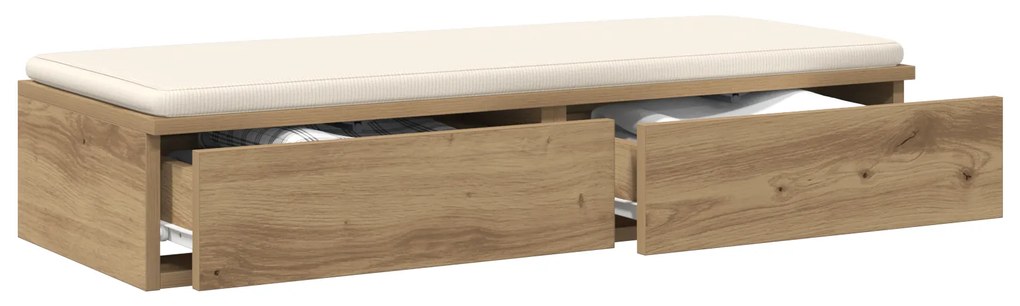 vidaXL Συρτάρια Κρεβατιού Artisan Oak 100x36,5x16,5 εκ. Φτιαγμένο από Στερεό Ξύλο