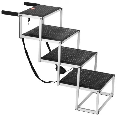 VEVOR Dog Stair for Cars 4-step Folding Dog Steps Aluminum Loads up to 250 lbs
