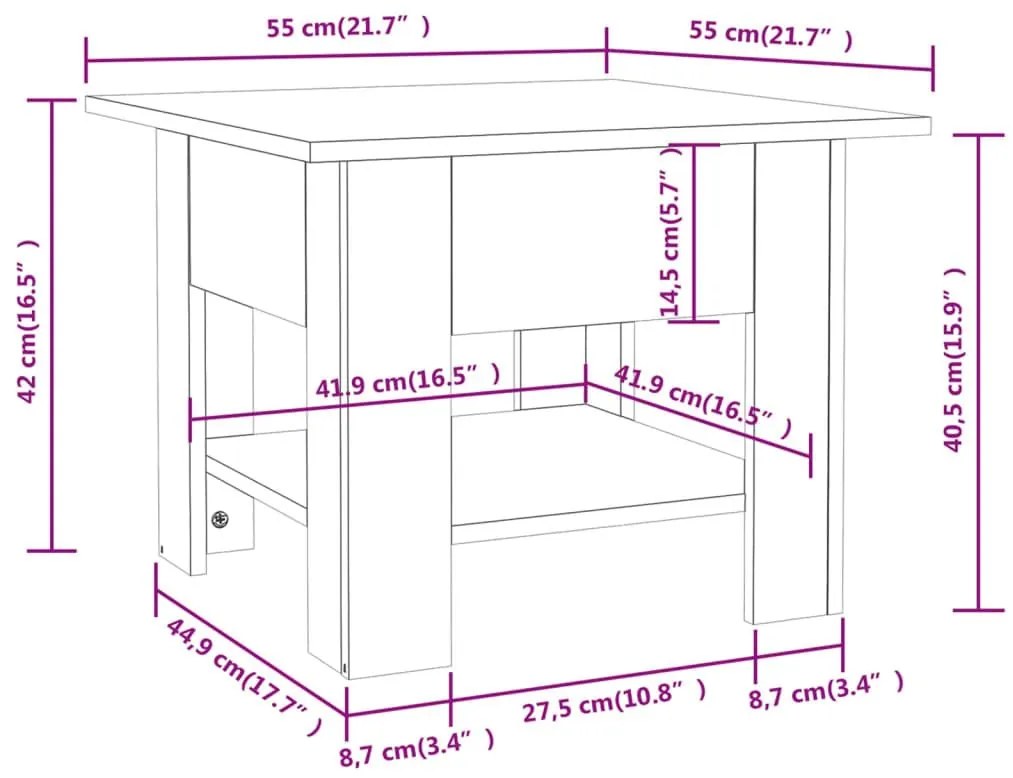 Τραπεζάκι Σαλονιού Γκρι Σκυροδέματος 55x55x42 εκ. Μοριοσανίδα - Γκρι