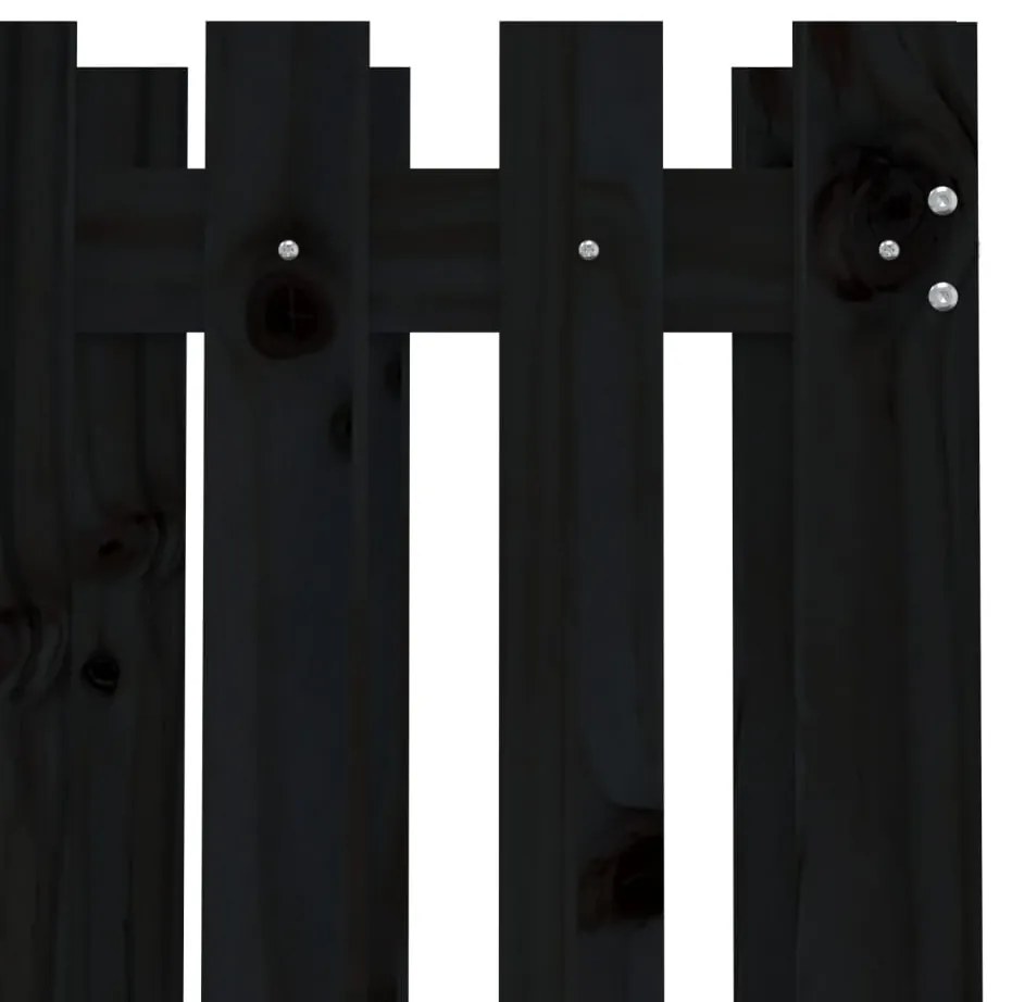 vidaXL Ζαρντινιέρα με Σχέδιο Φράχτη Μαύρη 70 x 70 x 70 εκ. Μασίφ Πεύκο